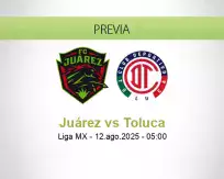 Pronóstico Juárez Toluca (12 agosto 2025)