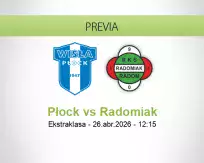 Pronóstico Płock Radomiak (26 abril 2026)