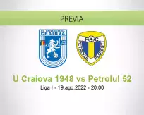 Pronóstico U Craiova 1948 Petrolul 52 (19 agosto 2022)