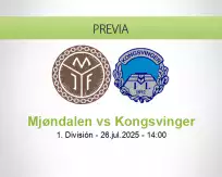 Pronóstico Mjøndalen Kongsvinger (26 julio 2025)