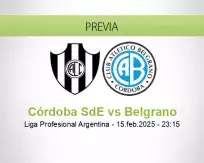 Pronóstico Córdoba SdE Belgrano (15 febrero 2025)