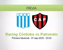 Pronóstico Racing Córdoba Patronato (07 septiembre 2025)