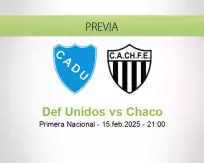 Pronóstico Def Unidos Chaco (15 febrero 2025)