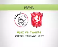 Pronóstico Ajax Twente (04 abril 2026)