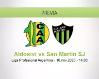 Pronóstico Aldosivi San Martín SJ (15 noviembre 2025)