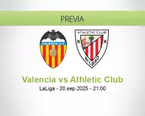 Pronóstico Valencia Athletic Club (20 septiembre 2025)