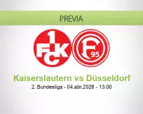 Pronóstico Kaiserslautern Düsseldorf (04 abril 2026)