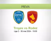 Pronóstico Troyes Rodez (30 marzo 2024)