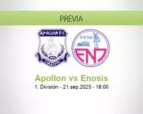 Pronóstico Apollon Enosis (21 septiembre 2025)