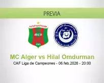 Pronóstico MC Alger Hilal Omdurman (06 febrero 2026)