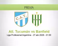 Pronóstico Atl. Tucumán Banfield (26 abril 2026)
