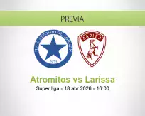 Pronóstico Atromitos Larissa (18 abril 2026)