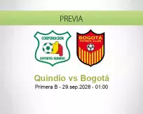 Pronóstico Quindío Bogotá (28 septiembre 2026)