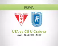 Pronóstico UTA CS U Craiova (12 julio 2025)
