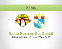 Pronóstico Santa Rosa Sp. Cristal (21 marzo 2026)