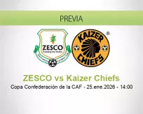 Pronóstico ZESCO Kaizer Chiefs (25 enero 2026)