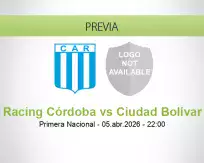Pronóstico Racing Córdoba Ciudad Bolívar (05 abril 2026)