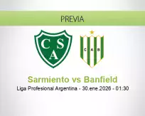 Pronóstico Sarmiento Banfield (29 enero 2026)