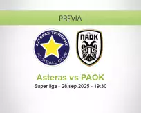 Pronóstico Asteras PAOK (28 septiembre 2025)