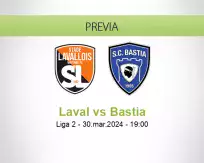 Pronóstico Laval Bastia (30 marzo 2024)