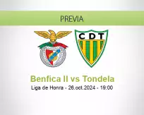 Pronóstico Benfica II Tondela (26 octubre 2024)