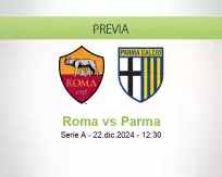 Pronóstico Roma Parma (22 diciembre 2024)