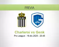 Pronóstico Charleroi Genk (19 diciembre 2025)