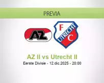 Pronóstico AZ II Utrecht II (12 diciembre 2025)