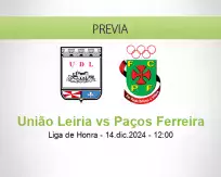 Pronóstico União Leiria Paços Ferreira (14 diciembre 2024)