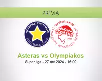 Pronóstico Asteras Olympiakos (27 octubre 2024)