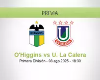 Pronóstico O'Higgins U. La Calera (03 agosto 2025)