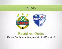 Pronóstico Rapid Dečić (31 julio 2025)