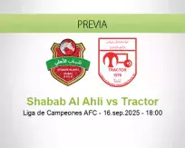 Pronóstico Shabab Al Ahli Tractor (16 septiembre 2025)