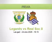 Pronóstico Leganés Real Soc II (24 enero 2026)