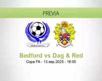 Pronóstico Bedford Dag & Red (13 septiembre 2025)