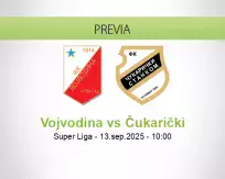 Pronóstico Vojvodina Čukarički (13 septiembre 2025)