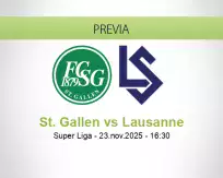 Pronóstico St. Gallen Lausanne (23 noviembre 2025)