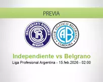 Pronóstico Independiente Belgrano (14 febrero 2026)