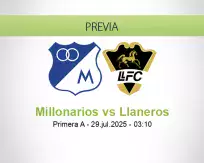 Pronóstico Millonarios Llaneros (28 julio 2025)