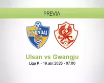 Pronóstico Ulsan Gwangju (19 abril 2026)