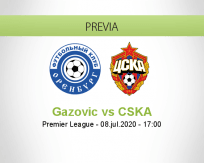 Pronóstico Gazovik Oremburgo CSKA Moscú (08 julio 2020)