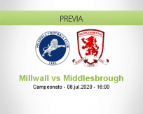 Pronóstico Millwall Middlesbrough (08 julio 2020)