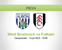 Pronóstico West Bromwich Albion Fulham (14 julio 2020)
