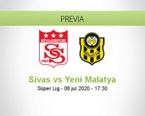 Pronóstico Sivasspor Yeni Malatyaspor (08 julio 2020)