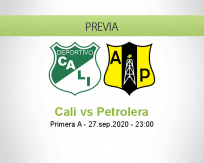 Pronóstico Deportivo Cali Alianza Petrolera (27 septiembre 2020)