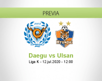 Pronóstico Daegu Ulsan (12 julio 2020)