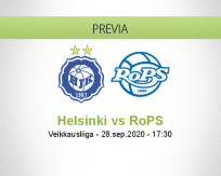 Pronóstico HJK RoPS (28 septiembre 2020)