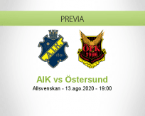 Pronóstico AIK Solna Östersunds FK (13 agosto 2020)