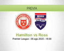 Pronóstico Hamilton Academical Ross County (08 agosto 2020)