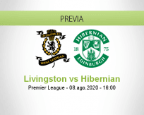 Pronóstico Livingston Hibernian (08 agosto 2020)
